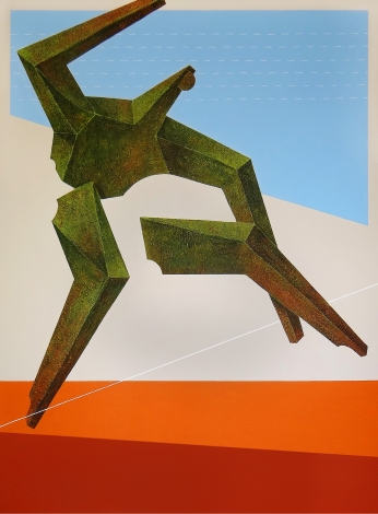 SPP, z cyklu Zawodnicy tryptyk 3 x 150 x 110 cm, akryl na płótnie, 2017