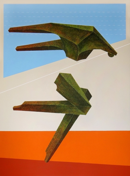 SPP, z cyklu Zawodnicy tryptyk 3 x 150 x 110 cm, akryl na płótnie, 2017